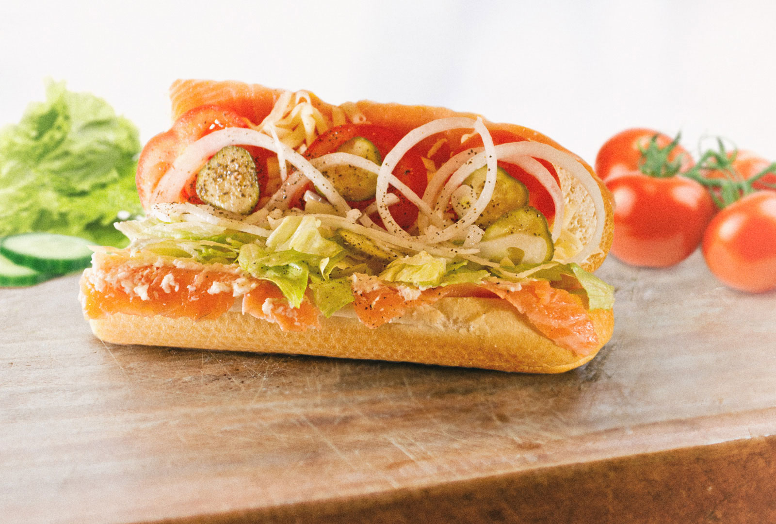 Produktfoto Sub-Sandwich mit Lachs und Meerrettich 