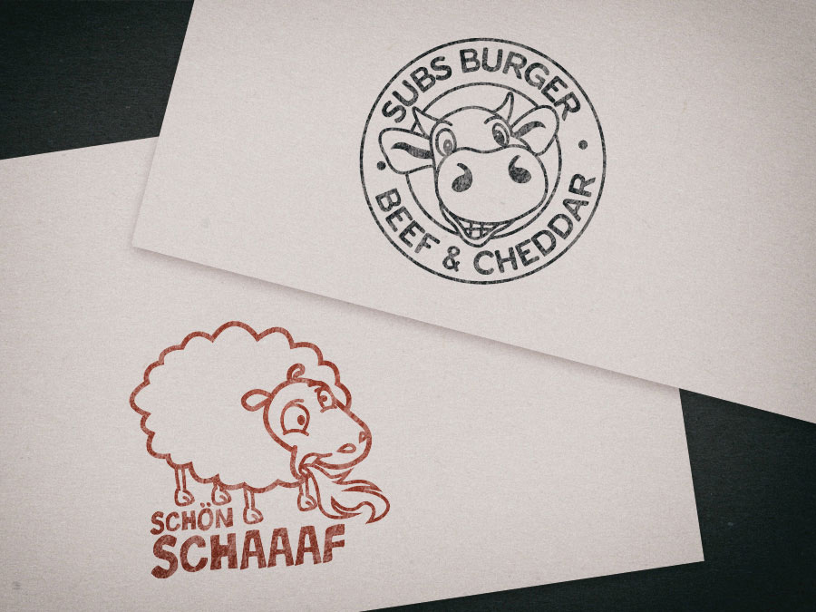 Stempel Designs Subs Burger und Schaf